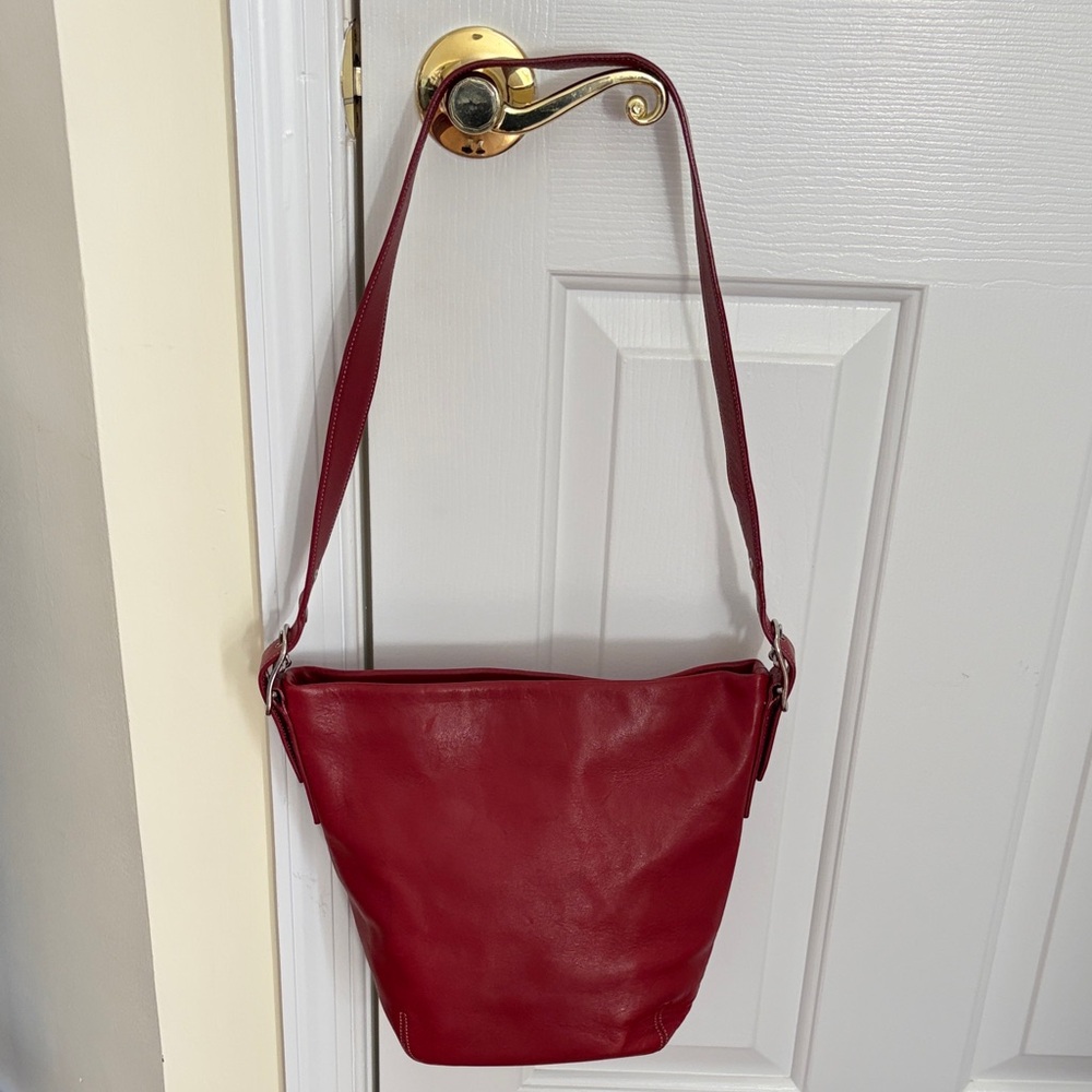 Coach Cherry Red Leather Shoulder Bag